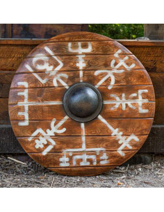 Scudo vichingo Vegvisir Iarla in lattice, 80 cm.