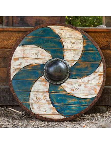 Scudo Celtico Thegn Blu-Bianco in...