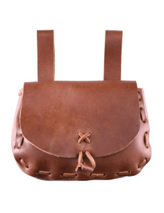 Borsa medievale reversibile, pelle di vacchetta
