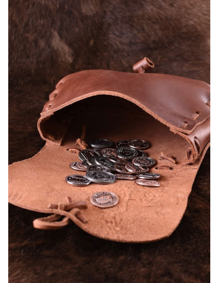 Borsa medievale reversibile, pelle di...