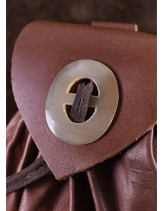 Borsa medievale Geldkatze in pelle marrone con chiusura... 2