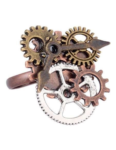 Anello regolabile SteamPunk Gears Clock