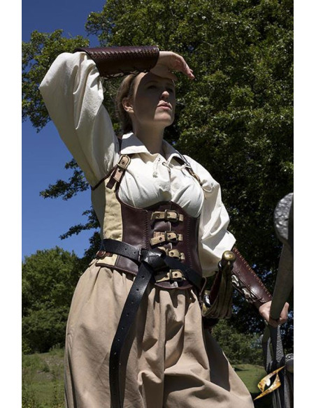 Corsetto canaglia in pelle medievale