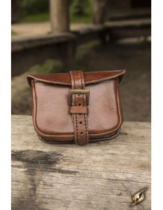 Piccola borsa in pelle da guerriero medievale