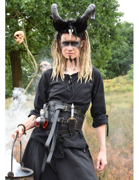 Camicetta medievale donna Birga, nera