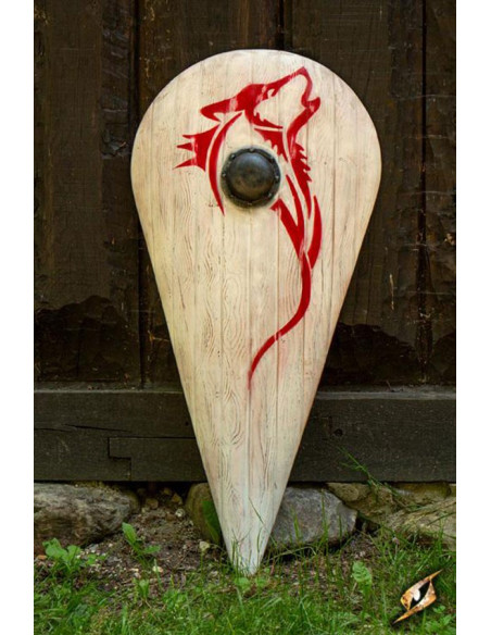Scudo normanno del lupo rosso