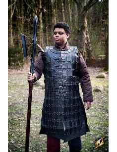 Lungo brigantino medievale in pelle