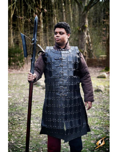 Lungo brigantino medievale in pelle