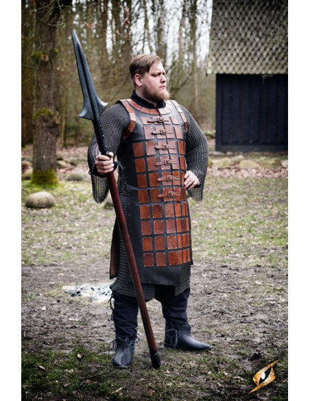 Lungo brigantino medievale in pelle