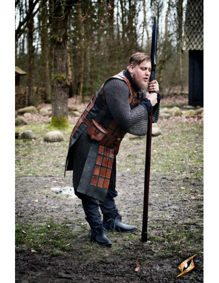 Lungo brigantino medievale in pelle