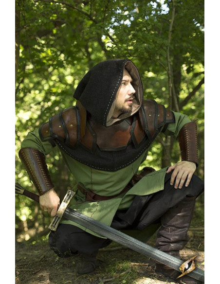 Gorgiera medievale in pelle bicolore