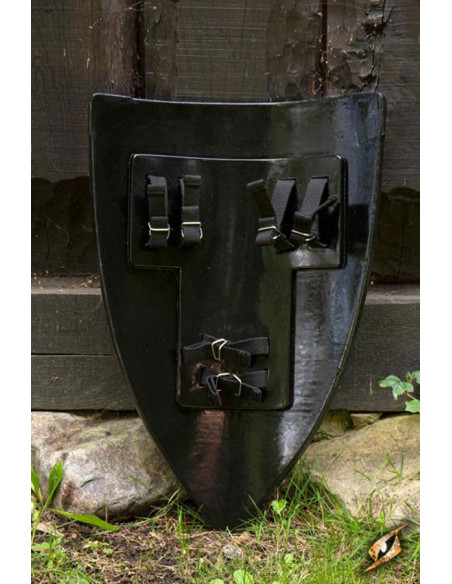 Scudo crociato bianco nero, 70 x 50 cm.