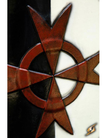 Scudo crociato bianco nero, 70 x 50 cm.