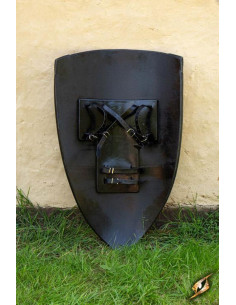 Scudo templare bianco nero, 90 x 60 cm. 2
