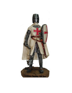 Cavaliere Templare in miniatura con mazza e scudo