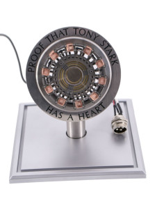 Cuore di Tony Stark in acciaio inox, base-luce decorativa 2