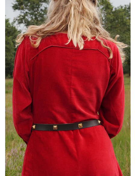Abito medievale Isabel, velluto rosso