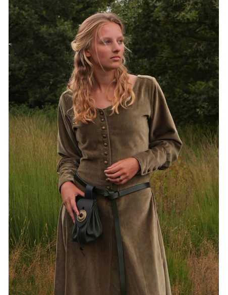 Abito medievale Isabel, Velluto Verde