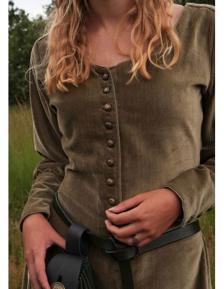 Abito medievale Isabel, Velluto Verde