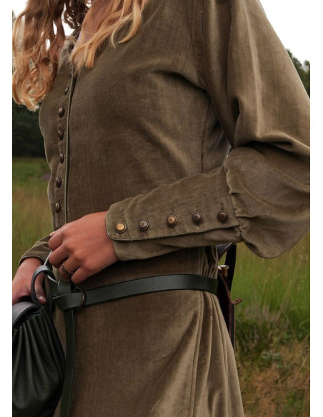 Abito medievale Isabel, Velluto Verde