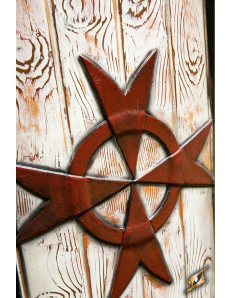Scudo templare rosso 90 x 60 cm. lattice