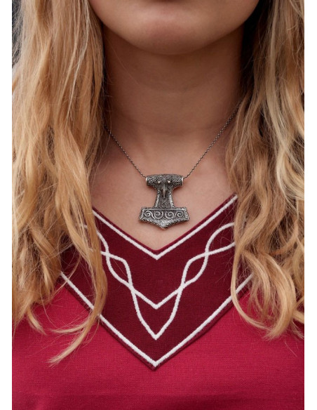 Abito medievale Alvina, rosso-bianco