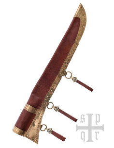 Coltello vichingo Seax, manico in noce e osso 2