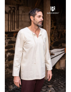 Camicia medievale Ulrich cravatte, crema