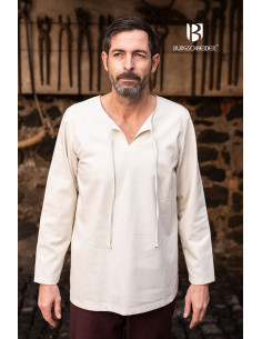 Camicia medievale Ulrich cravatte, crema 2
