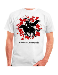Maglietta bianca Spartan on Horseback: né ritirata, né resa