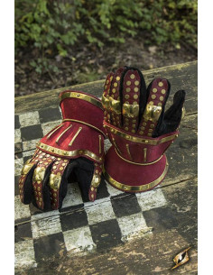 Guanti medievali a clessidra, rossi 2