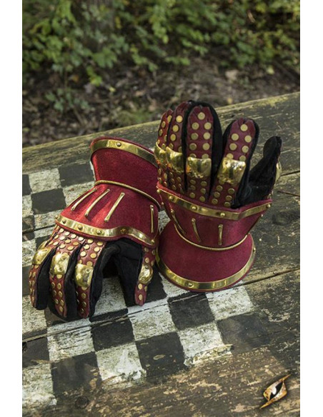 Guanti medievali a clessidra, rossi Guanti medievali a clessidra, rossi