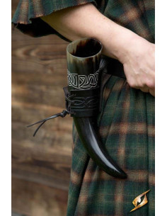 Baldric in pelle per corno vichingo