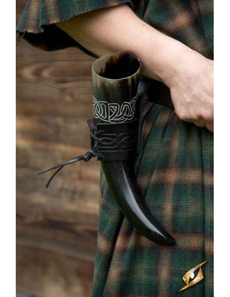 Baldric in pelle per corno vichingo