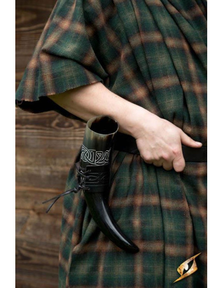 Baldric in pelle per corno vichingo