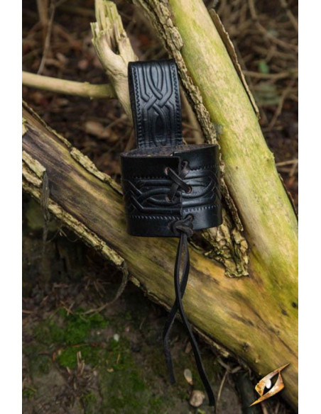 Baldric in pelle per corno vichingo