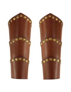 Bracciali medievali Arnold in pelle marrone