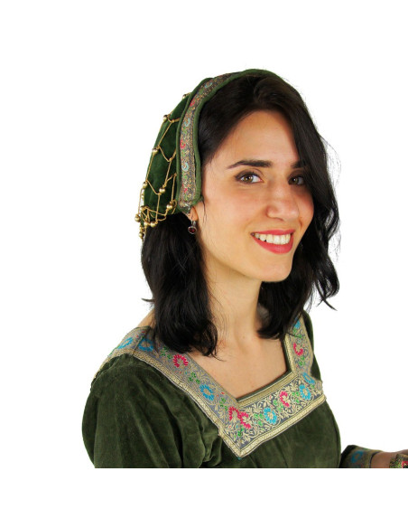 Nobile berretto di velluto verde