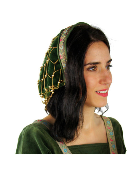 Nobile berretto di velluto verde