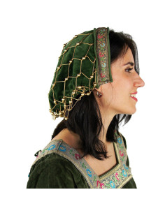 Nobile berretto di velluto verde