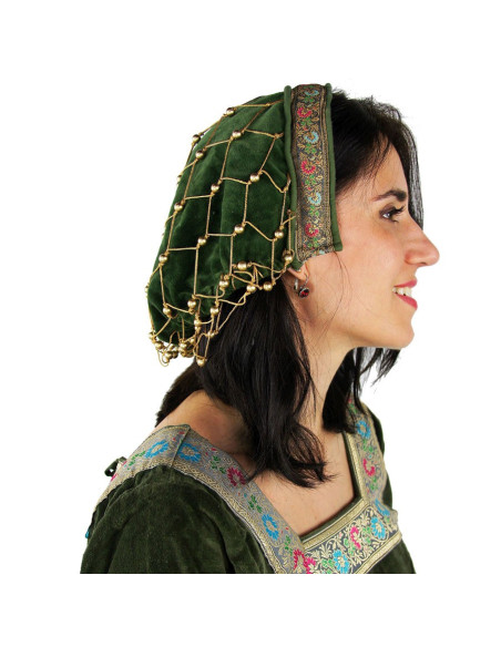 Nobile berretto di velluto verde