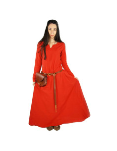 Abito da donna vichingo modello Lina, rosso