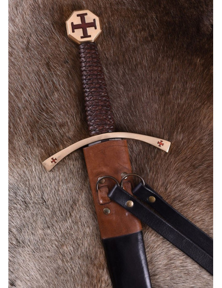 Spada da crociato con fodero in pelle