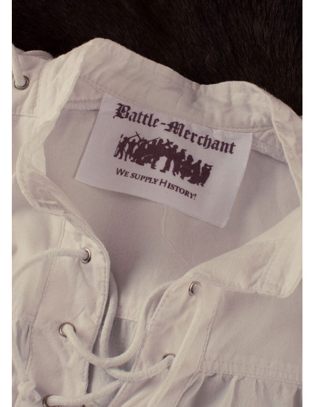 Camicia medievale bianca naturale con...
