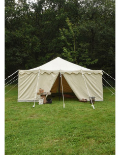 Tenda medievale 5 x 5 m, tela bianca naturale 2