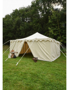 Tenda medievale Herold 6 x 6 m. cotone bianco naturale 2