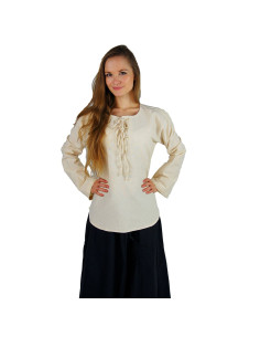 Camicetta medievale modello Tilda, colore bianco naturale