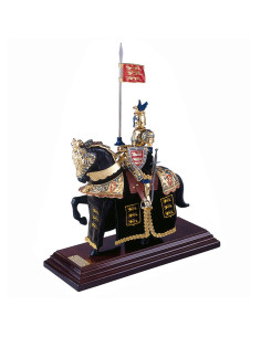Armatura del cavallo Oro e elmo del drago blu