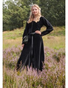 Abito medievale Elizabeth, velluto nero