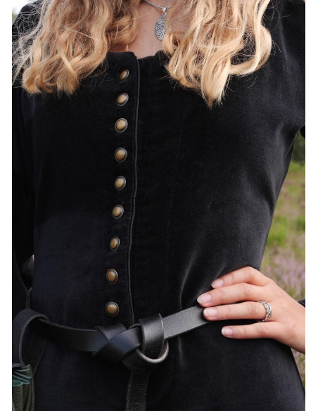 Abito medievale Elizabeth, velluto nero